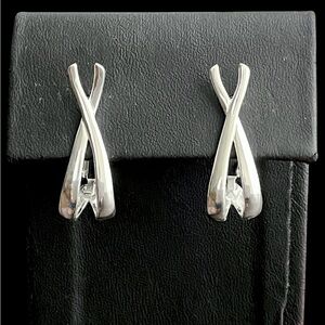 Sterling silver Contemporary X earrings
